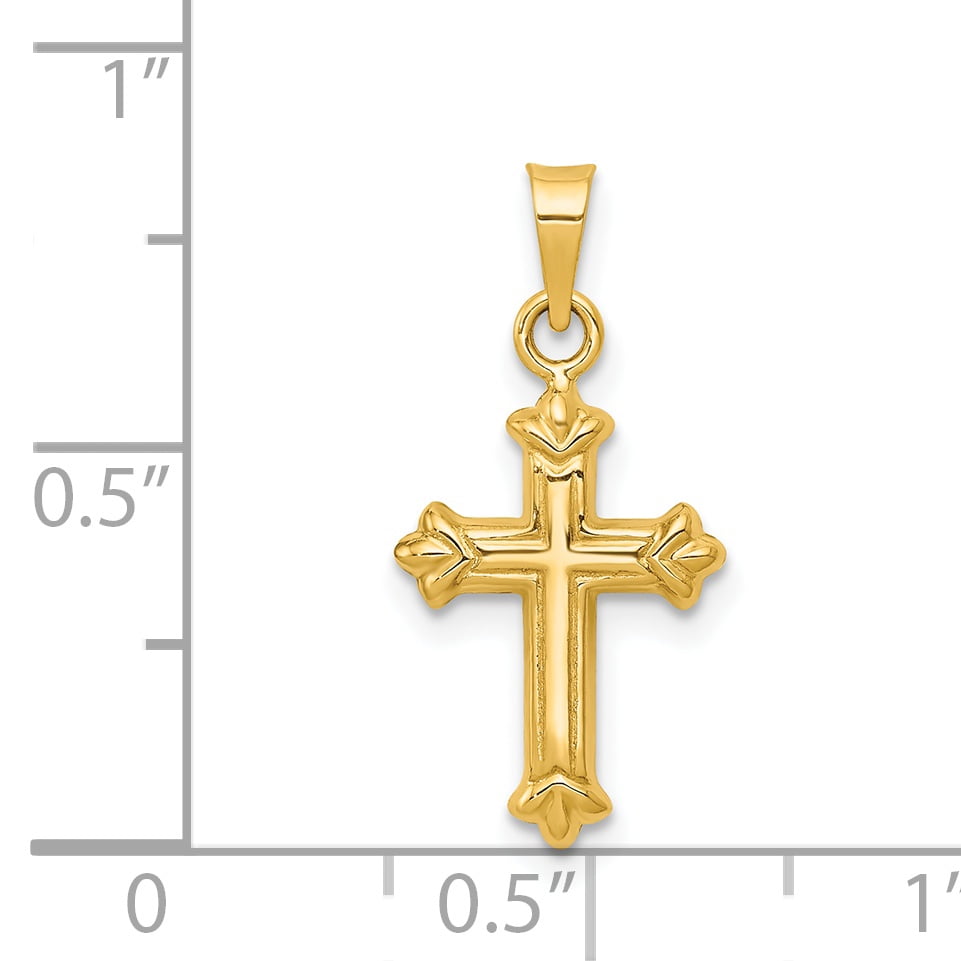 14k Yellow Gold Religious Crucifix Pendant Charm American Set Co