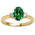thumbnail image 2 of Tommaso Design� Oval 9x7mm Simulated Emerald And Engagement Ring, 2 of 9