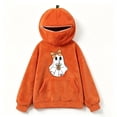 thumbnail image 4 of AHMOMEI Halloween 3D Pumpkin Hoodies Zip Front Hood Fluffy Unisex Ghost Sweatshirt with 3D Hood & Kangaroo Pocket Spooky Orange Hoodie for Halloween Party Daily Wear XXL, 4 of 7