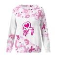 thumbnail image 4 of Sweatshirts for Women Breast Cancer Gift Crewneck Long Sleeve Shirts Pink-Ribbon-Day Graphic Tunic Tops Blouses for Leggings, Casual Tops Pullover Cute Lightweight Loose Pocket Shirt qILAKOG, 4 of 5