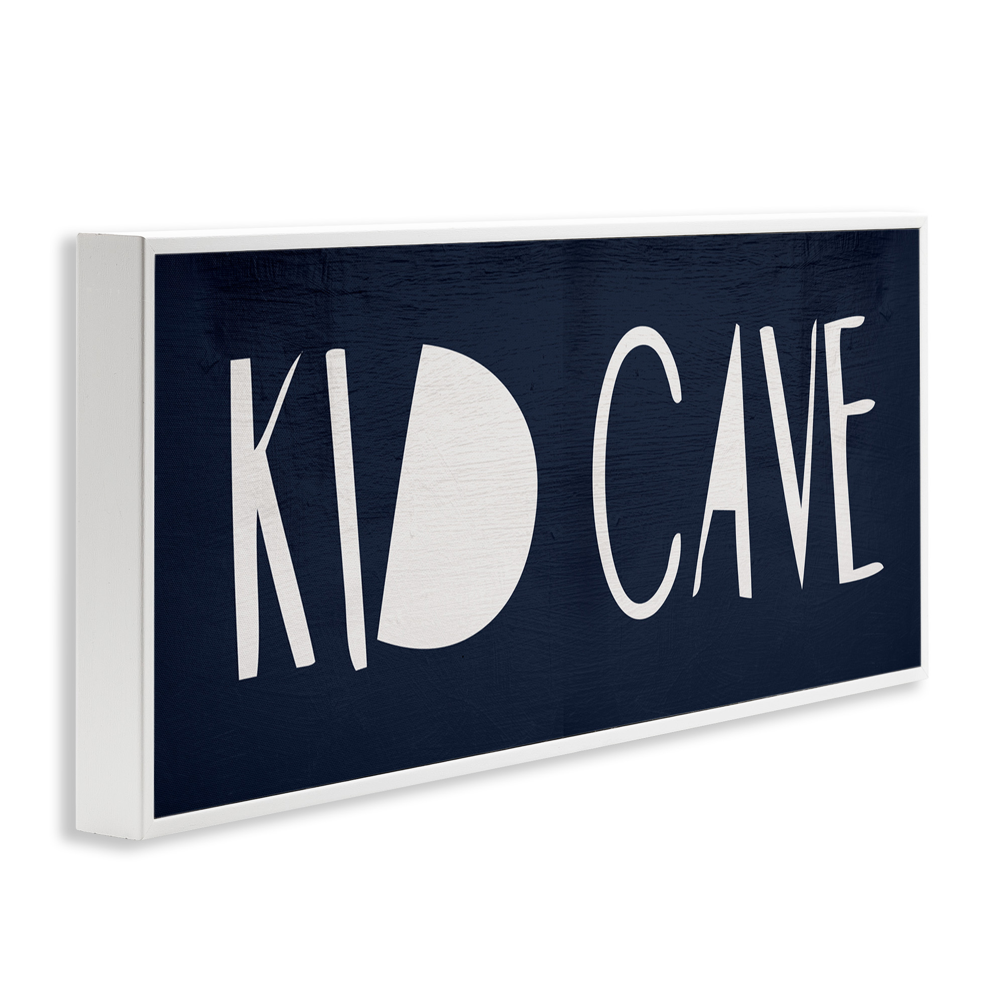 Stupell Industries Minimal Kid Cave Sign Typography Painting White Framed Art Print Wall Art, 24 x 10