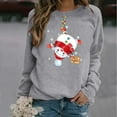 thumbnail image 4 of Femmes de Noël Pull à Capuche Soft Outwear Longue Sleeve Fermeture Blouse Graphique Imprimé Sweat-Shirt de Mode Col Rond Hiver Cardigan Longueur Moyenne Veste, 4 of 6