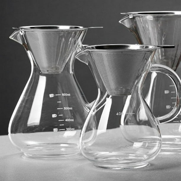 Cafetera de vidrio con filtro Cafeteras de espresso de alta temperatura Cafetera con escala graduada 400 ml