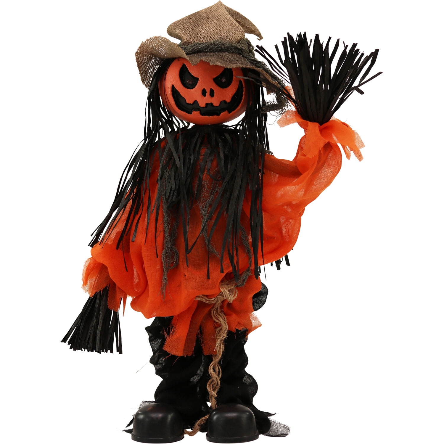 Animated SCORCHED PUMPKIN SCARECROW & FOG MACHINE Halloween Haunted House Prop 