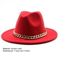 thumbnail image 6 of Cheers.US Classic Hat Big Chain Wide Brim Autumn Winter Sun Protection All Match Felt Cap Jazz Hat for Daily Wear, 6 of 7