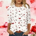 thumbnail image 2 of Vetsdori 3/4 Sleeve Tops for Women Summer Valentine Blouses Gifts for Girlfriend,Graphic Plus Size Trendy Crew Neck Juniors Shirts Cute, 2 of 8