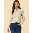 thumbnail image 3 of INSPIRE CHIC Chemise à Manches Longues Retroussables pour Femmes avec Col à Revers, 3 of 6