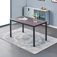 thumbnail image 2 of Homy Casa 47.2 Inch Metal Dining Table with Wooden Top - Dining Table for Dining Room, Black, 2 of 5
