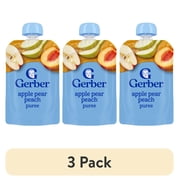 (3 pack) Gerber Toddler Foods, Apple Pear Peach, 3.5 oz Pouch