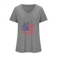 thumbnail image 2 of Camisetas Casuales de las Mujeres Gradiente Día de la Independencia Impreso Cuello Redondo, Blusa de Manga Corta para Diario, Fiesta Y Primavera Verano, 2 of 4