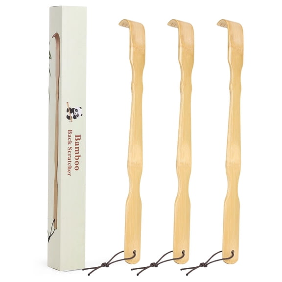 Back Scratcher YIMICOO, 43 cm de largo, mango de madera de bambú, paquete de 3