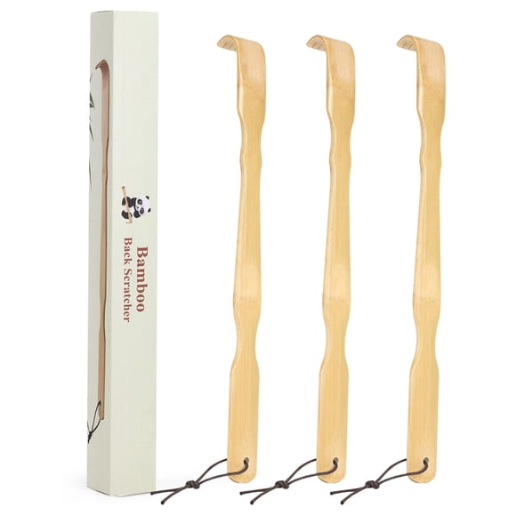 Back Scratcher YIMICOO, 43 cm de largo, mango de madera de bambú, paquete de 3
