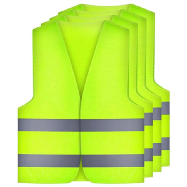 4 chalecos de seguridad, chaleco de seguridad para coche, chaleco de advertencia de seguridad EN471 con tiras reflectantes de 360 grados y hebilla