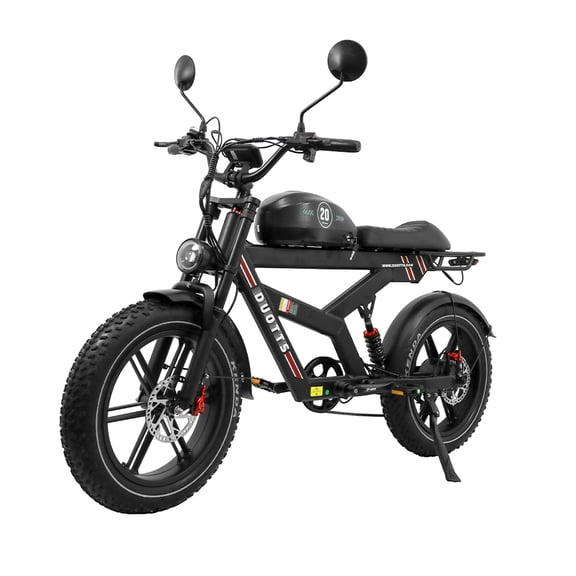 DUOTTS F20 52V 27AH Electric Bike for Adults with 750W Motor, 89 Miles Long Range, 20"x4.0" Tires, 7-Speed Gears Ebike UL2849, E-bikes for Couples