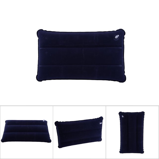 Oreiller de Voyage Gonflable Oreiller de Camping Extérieur Oreiller de Voyage Auto-Gonflant Oreiller de Camping à Air Oreiller en Tissu Floqué Randonnée en Plein Air Camping Voyage PVC Compressible