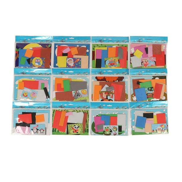 12pcs 3D EVA Foam Sticker DIY Cartoon Animal Foam Stickers Educational Interactive Kids Puzzle Stickers for Age 3 to 8 Type 2