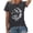Grey, variant on Womens Astronaut Graphic T-Shirt Casual Round Neck Short Sleeve Space Theme Top Loose Fit Summer Fashion Tee Science Inspired Clothes