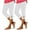 White, variant on Timegard Womens Capri Pants 2pc Cropped Workout Legging High Waist Comfy Casual Knee Length Pants