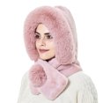 thumbnail image 2 of Windfall Women Plush Beanie Hats Scarf Warm Hooded Winter Balaclava Pullover Hat, 2 of 5