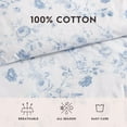 thumbnail image 5 of Laura Ashley- King Comforter Set, Reversible Cotton Bedding with Matching Sham(s), Farmhouse Home Décor (Belinda Blue, King), 5 of 9