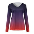 thumbnail image 4 of Ketyyh-chn99 Women's Tops V Neck Slim Fit Pullovers Long Sleeve Short Sleeve T Shirt Tunic Tops Tee Purple,XL, 4 of 5