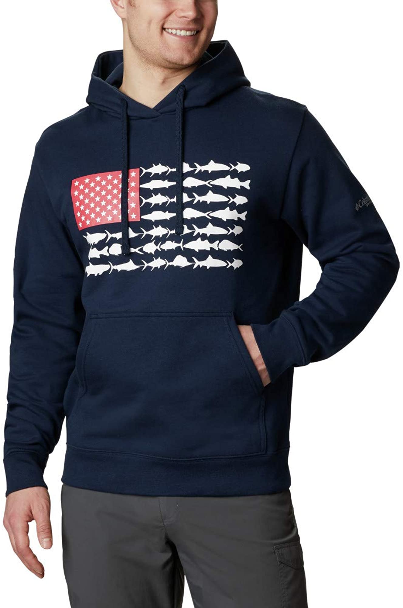 Columbia Mens PFG Fish Flag Hoodie 