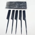 thumbnail image 3 of Peine de corte profesional, peine de peluquero de dientes finos y anchos, peine de corte de fibra de carbono negro, peine de peinado, peine de peluquería para todo tipo de cabello, 3 of 4