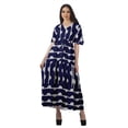 thumbnail image 1 of Moomaya Short Sleeve Tunic Womens Cocktail Dresses Printed Cotton Slub Dress, 1 of 4