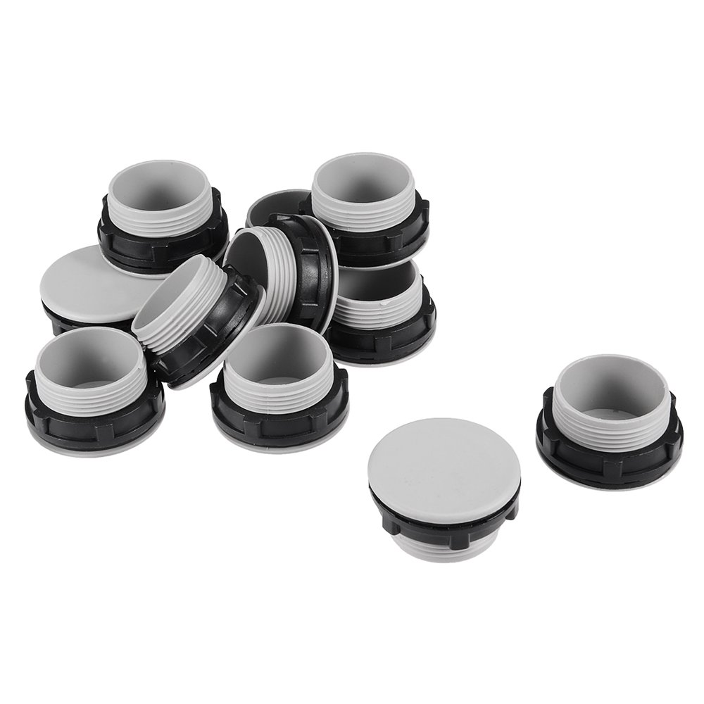 12 Pcs 30mm Black Gray Plastic Push Button Switch Hole Panel Plug