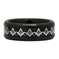 thumbnail image 3 of Black Ceramic 8mm Comfort Fit Ring w/Masonic & Black Carbon Fiber Inlay, Size 11, 3 of 7