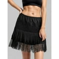 thumbnail image 2 of Fancyglim Women Y2K Lace Mini Skirt Y2k Ruffle Low Waist Layered Pleated Flowy UnderSkirt S-2XL, 2 of 5