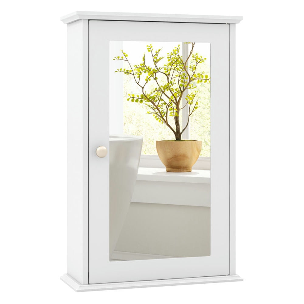 Finihen Bathroom Wall Cabinet, Wall Mounted Bathroom Mirror Cabinet, Bathroom Wall Cabinet with Single Mirror Door, for Bathroom, White Finihen Bathroom Wall Cabinet, Wall Mounted Bathroom Mirror Cabinet, Bathroom Wall Cabinet with Single Mirror Door, for Bathroom, White