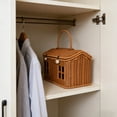 thumbnail image 6 of 2026 New House Shaped Picnic Basket with Lid & Handle, PP Wicker Style Storage Organizer for Garden Harvest, Easter, Outdoor Dining, Green, 6 of 7