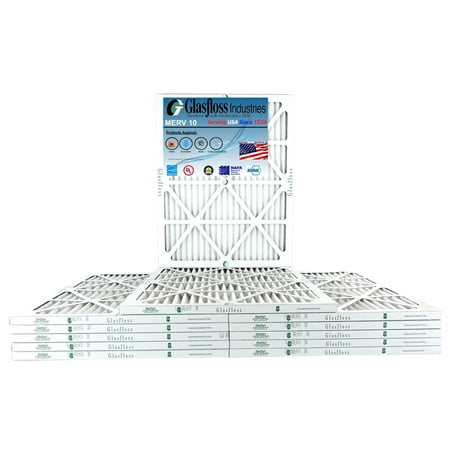

Glasfloss 24x24x1 - MERV 10 -Qty:12 - Furnace Air Filter - Made in USA (Actual Size: 23.5 x 23.5x7/8 inch)