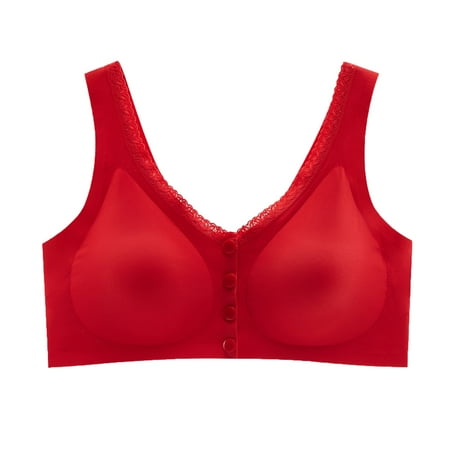 Customer Favorite Women s Comfortable and Comfortable Adjustable Gathering Breathable Bra Underwear Daily Bra Christmas Eve|Nylon Spandex Red Sopatenor