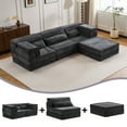 thumbnail image 4 of Compression Mahjong Sofa,Convertible Floor Sofa Bed,DIY Boneless Modular Sectional Sofa,No Assembly Required,Circle fleece fabric,Oversized 3 Seater with 3 Pillows,White, 4 of 24