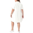 thumbnail image 4 of Agnes Orinda Women's Plus Size Babydoll Denim Dress Button Down Lapel Short Sleeves Casual Jean Shirt Dresses with Pockets 3X White, 4 of 8
