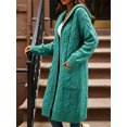 thumbnail image 2 of Winter Hooded Cardigan Sweater Coat Women Oversized Chunky Knit Open Front Long Outwear, 2 of 4