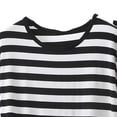 thumbnail image 5 of Women's Striped Two Piece Set, Short Sleeve Top Wide Leg Pants Set, Black and White Stripe Summer Outfits for Women, Casual Lounge Set, Vacation and Maternity Outfits-Khaki, 5 of 6