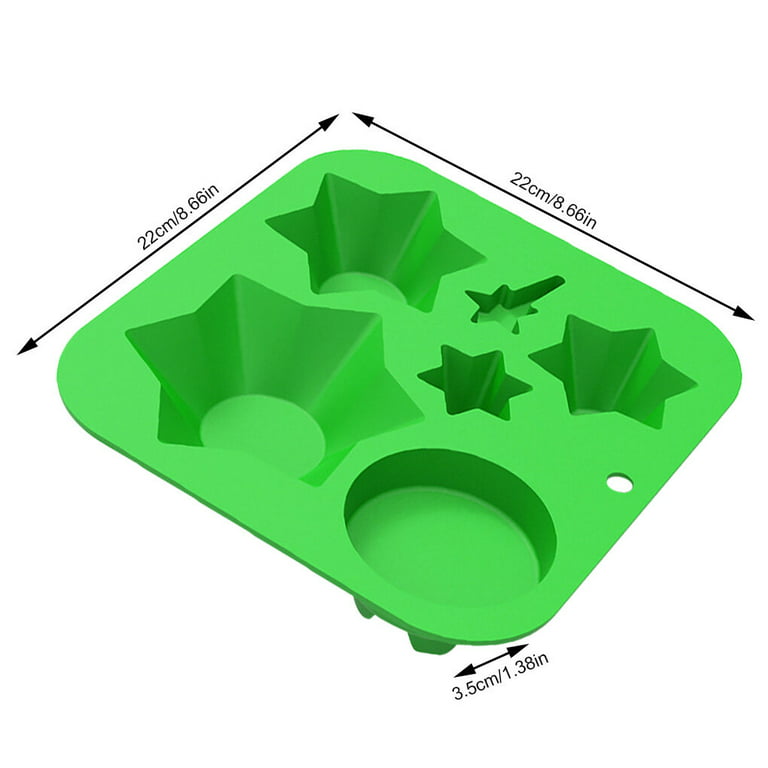 Green Two-color Silicone Cake Mold 6 Cups Microwave Oven Baking Pan