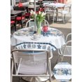 thumbnail image 5 of Outdoor Tablecloth with Umbrella Hole for Patio/Picnic/Party/Camping, Navy Blue Starfish Coastal Waterproof Table Cloth Round Cover Washable, Ocean Beach Coral Nautical (Dia 60"), 5 of 8
