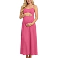 thumbnail image 5 of PBFRDSJ Women's Maternity Cami Dresses Sleeveless Backless Casual Dress Spaghetti Strap Flowy Loose Long Sundress, 5 of 9