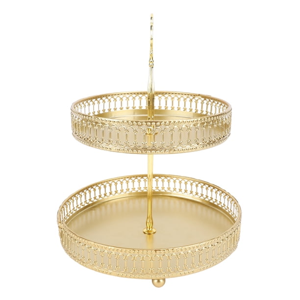 Bandeja De Metal De 2 Niveles, Soporte Para Servir De Gran Capacidad Para Refrigerios, Frutas, Postres, Pasteles, Fácil Montaje Y Desmontaje, Soporte Para Pastel, Toalla, Soporte