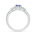 thumbnail image 2 of ANGARA Natural 1.25 ct Tanzanite Bypass Ring with Trio Diamond Accents in 14K White Gold for Women (Size-8x6mm) | December Birthstone, Anniversary, Jewelry Gift for Women | Natural Tanzanite Ring, 2 of 8