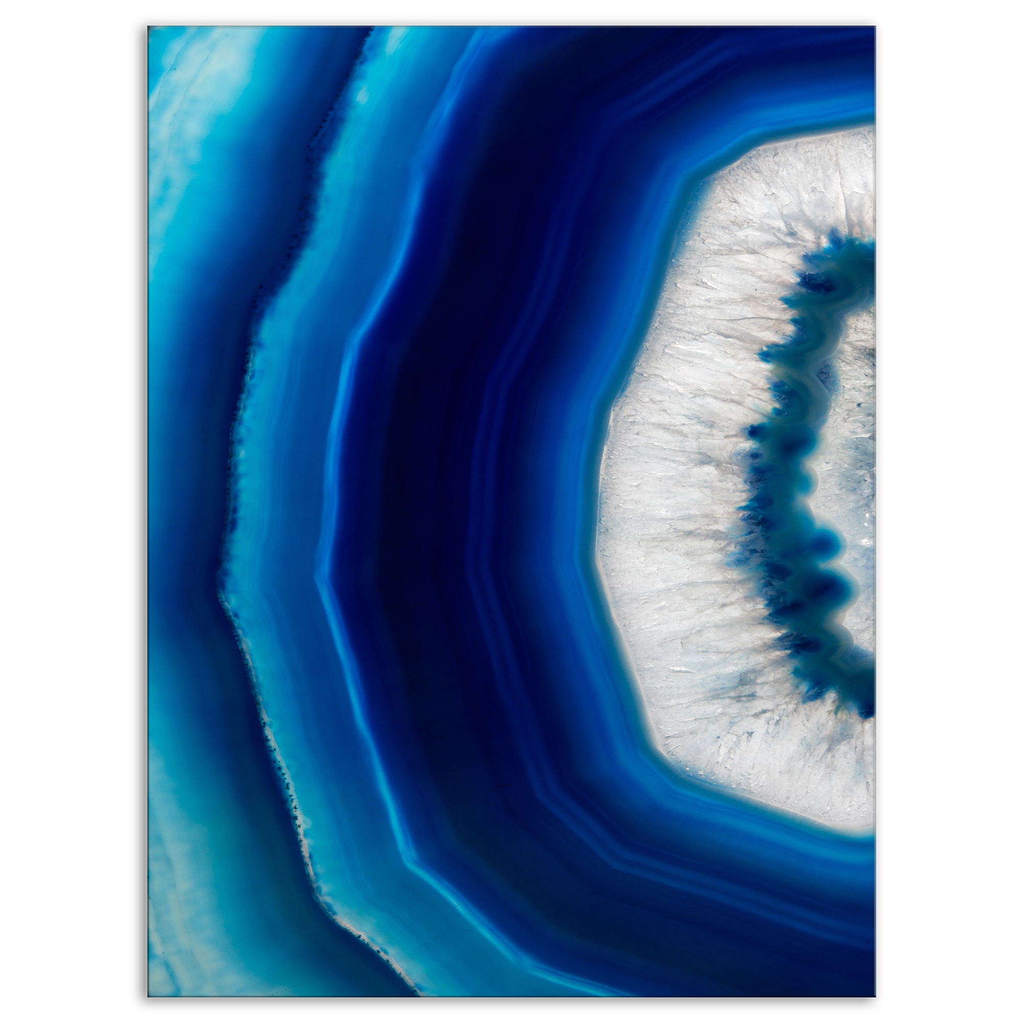 Tableau sur toile imprimée numerique Design Art Crystaux Bleu Agate