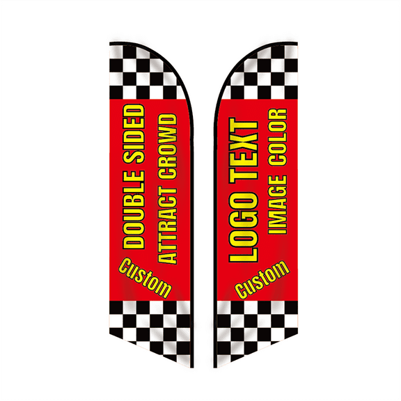 11.5ft / 3.5m Custom Feather Flag Kit with Poles Outside for Store