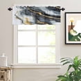 thumbnail image 2 of Abstract Art Marble Texture Valances for Windows Black Gold Gradient Modern Art Rod Pocket Curtain Valance Window Treatment Short Curtains for Kitchen Living Room, 58"x16", 2 of 5