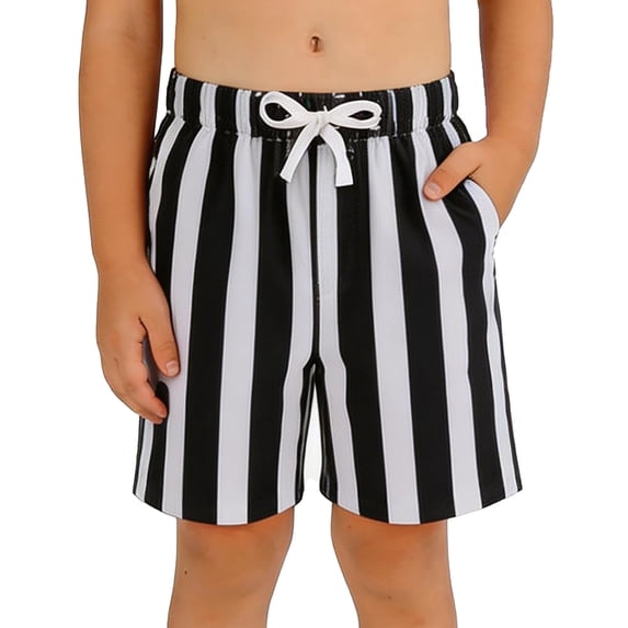 Bmisegm Boys' Athletic Shorts Two Tone Print Active Bottoms Casual Sportswear Lightweight Bottoms Summer Athletic Shorts for Boys Black 7-8 Years