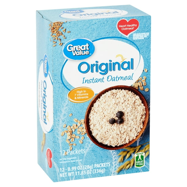 Great Value Original Instant Oatmeal, 0.99 oz, 12 Count