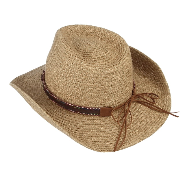 Sombrero de Cinta Gorro de Borde Ancho Estilo Vaquero Occidental para Sunnimix Sombrero de paja de vaquero